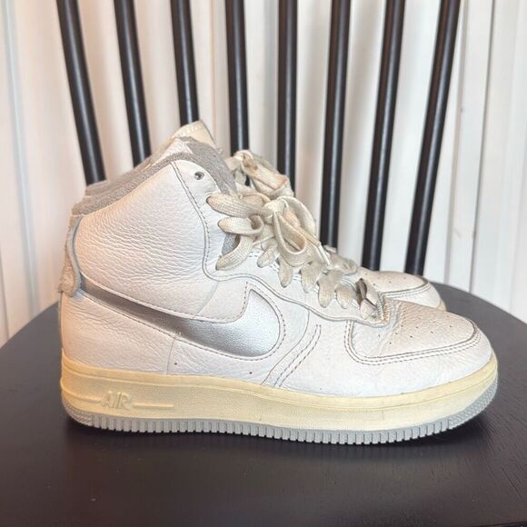 Nike Air Force 1 sculpt silver high top leather sneaker 7 - Picture 3 of 13